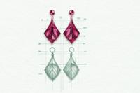 pink earrings and sketch below, campaign image Bisutex 2025