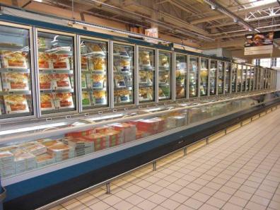 Frozen food in a supermarket