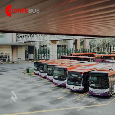 Imagen de autobuses con el logotipo CONFEBUS