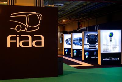 Image Large FIAA Fair logo and several display screens.