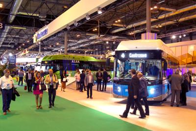 View of the visitors, pavilion and buses.