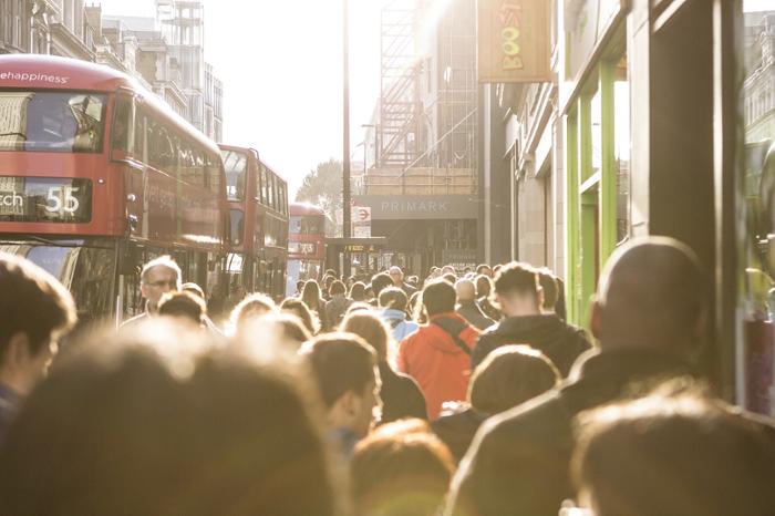 A London street full of citizens
