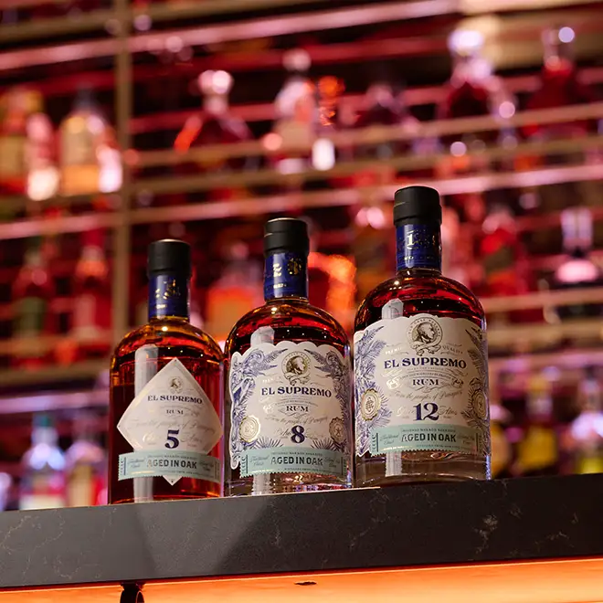 Three bottles of rum at Mercedes-Benz Fashion Week Madrid