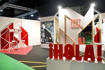 partial aspect of the HOLA TV booth