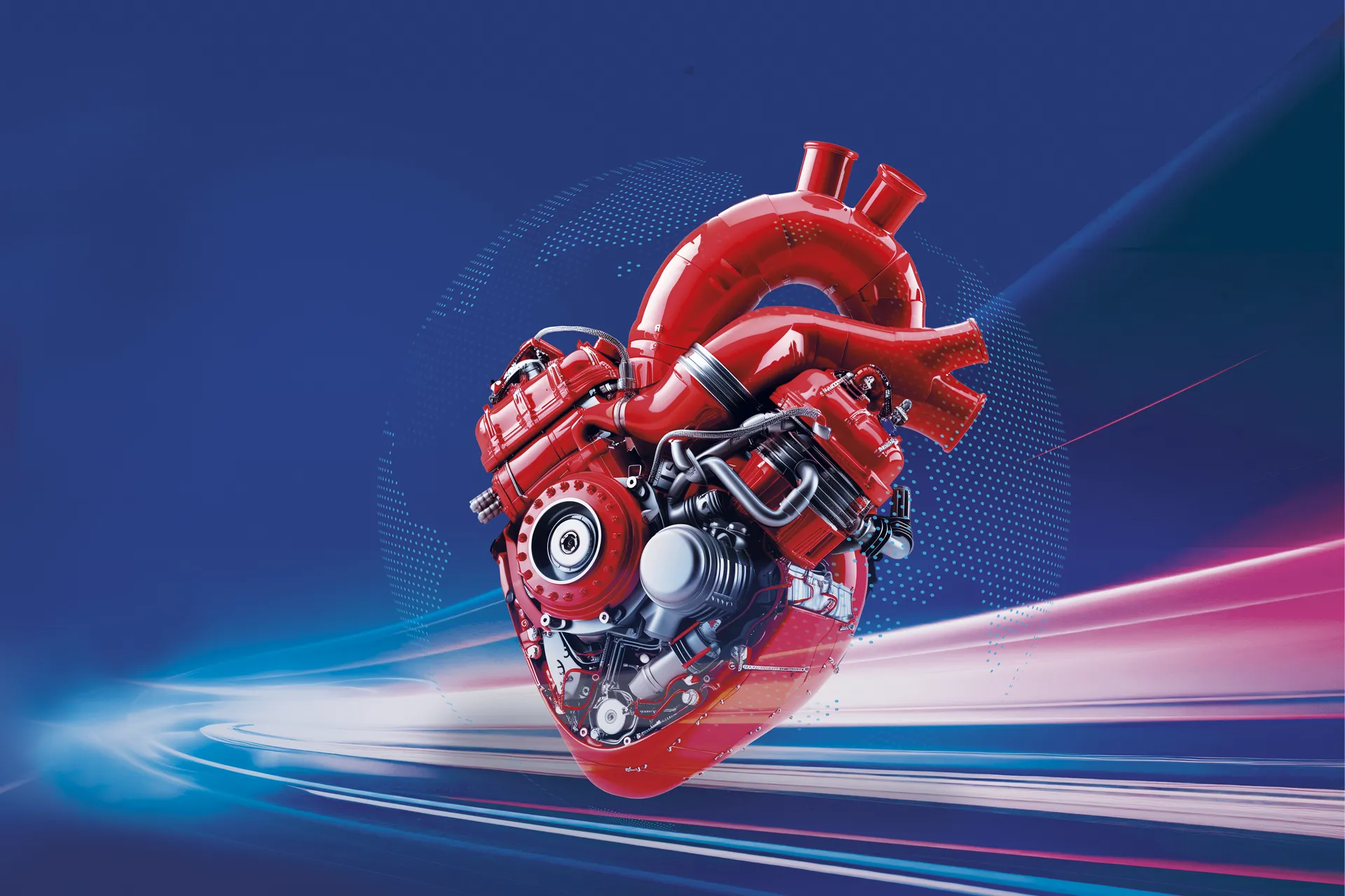 ilustración corazón motorizado motortec 2025