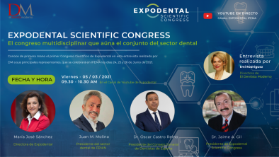 Cartel en el que se anuncia la entrevista sobre EXPODENTAL SCIENTIFIC