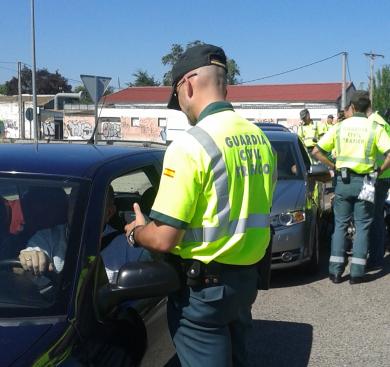 Guardia Civil performing a breathalyser control