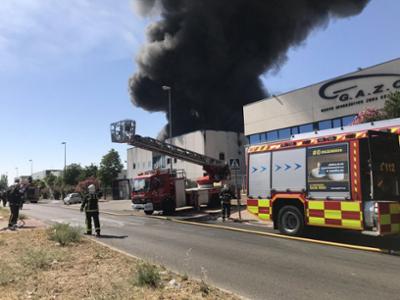 Fire in a warehouse in the Madrid town of Fuenlabrada in 2023.