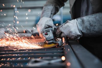 A worker at work in an industrial facility