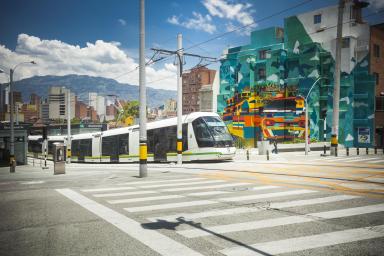 Aspecto parcial del Metro en la ciudad colombiana de Medellín